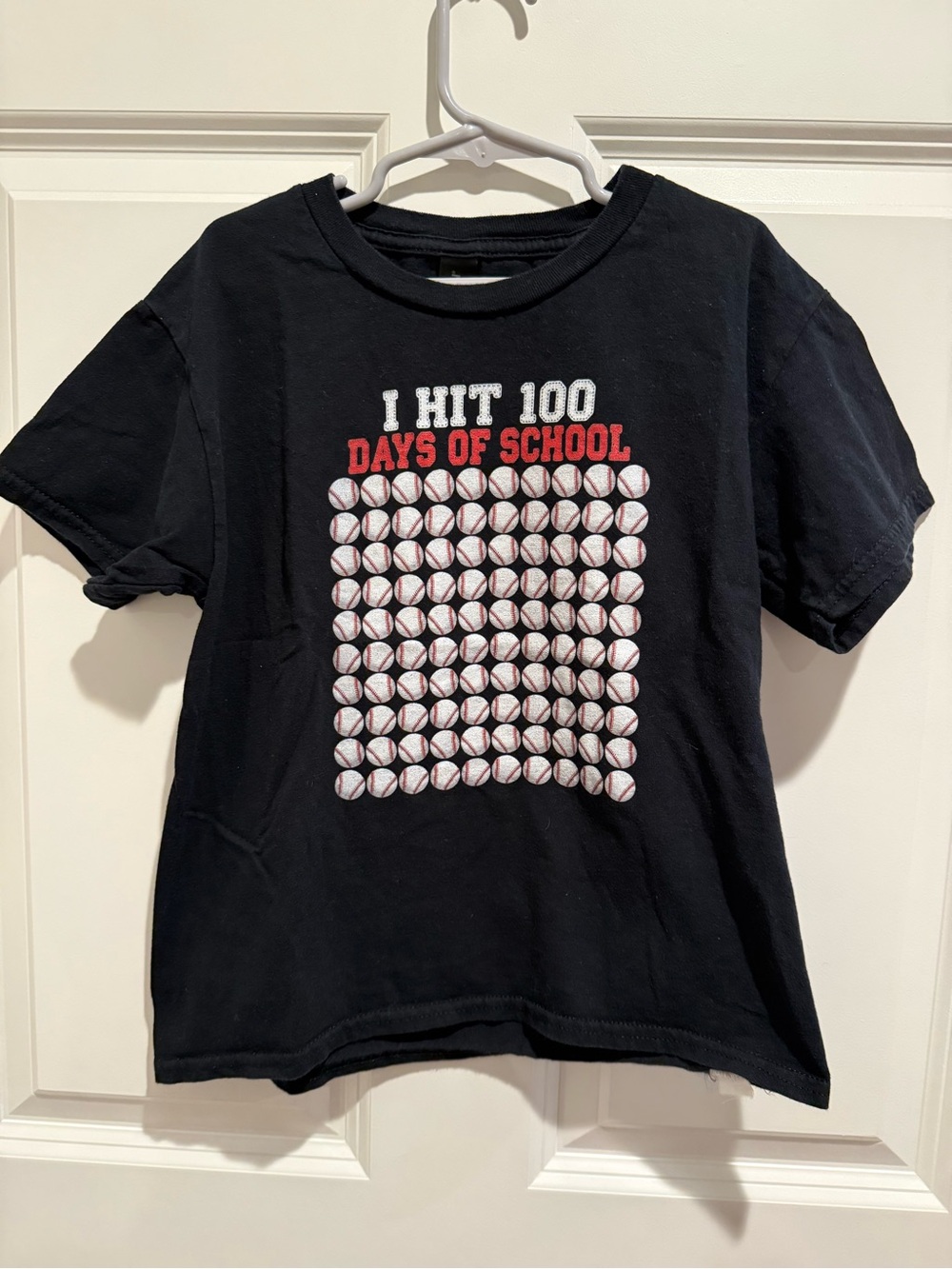 Gildan Black Kids 'I Hit 100 Days of School' Baseball Graphic Tee